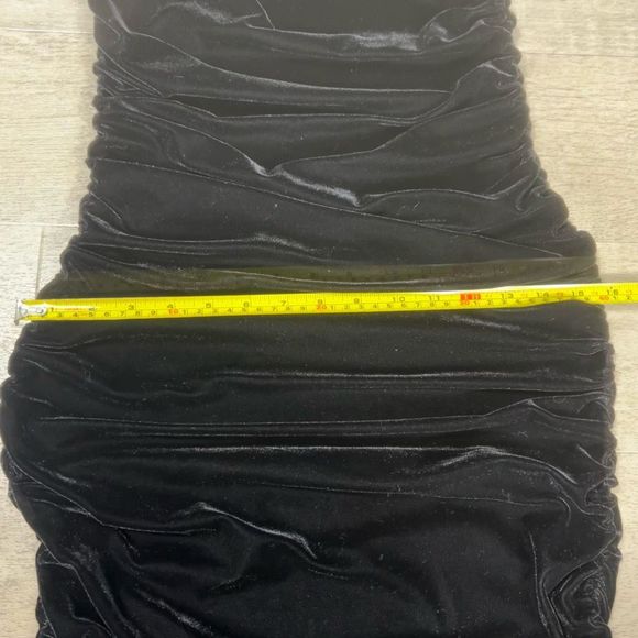 Lovers + Friends Milwood Asymmetrical Black Velvet Midi Dress, Women’s Small - Picture 8 of 14